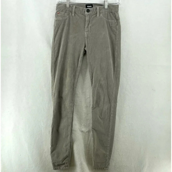 Hudson Pants - Hudson Pants Womens Sz 26 Taupe Gray Skinny Stretch Zip Mid Rise Pocket Corduroy